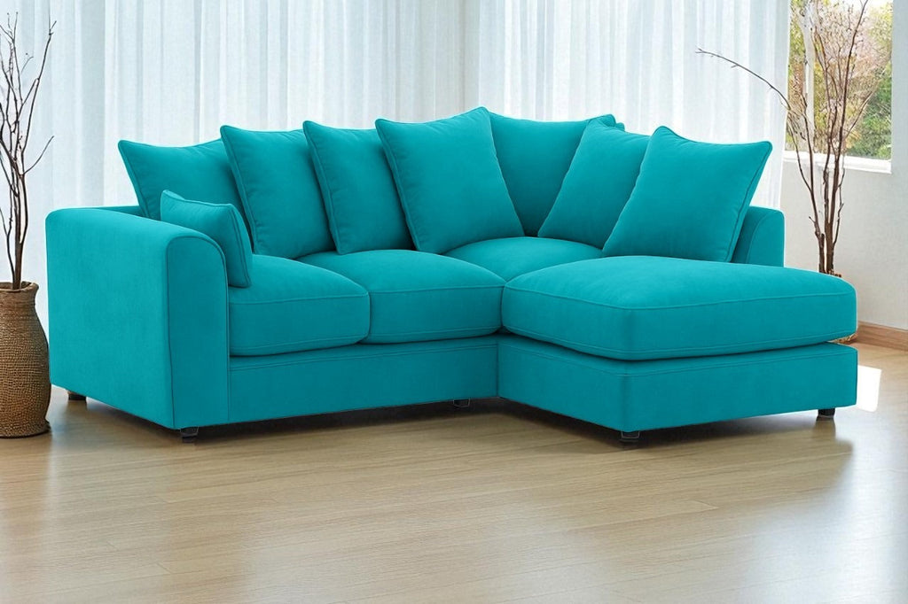 Dylan Plush Velvet 4 Seater Single Arm Left Right Hand Corner Sofa