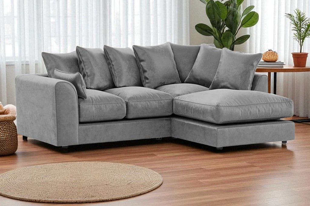 Dylan Plush Velvet 4 Seater Single Arm Left Right Hand Corner Sofa