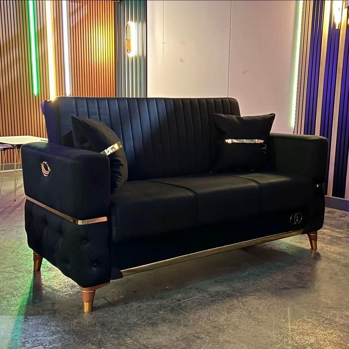 Turkish 3 Seater Ottoman Storage Sofa Bed Modern Luxury Bedroom with Cushions