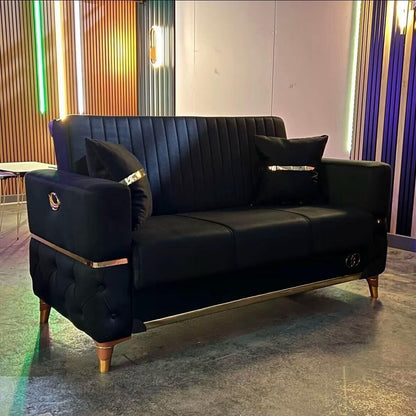 Turkish 3 Seater Ottoman Storage Sofa Bed Modern Luxury Bedroom with Cushions